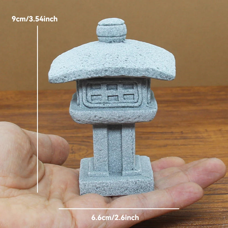 Miniature Sandstone Zen Tower for Bonsai Garden & Fish Tank