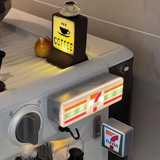 Creative Mini Refrigerator Sticker Convenience Store Magnetic Light Box Display Board with Luminous Light Box Model Ornament