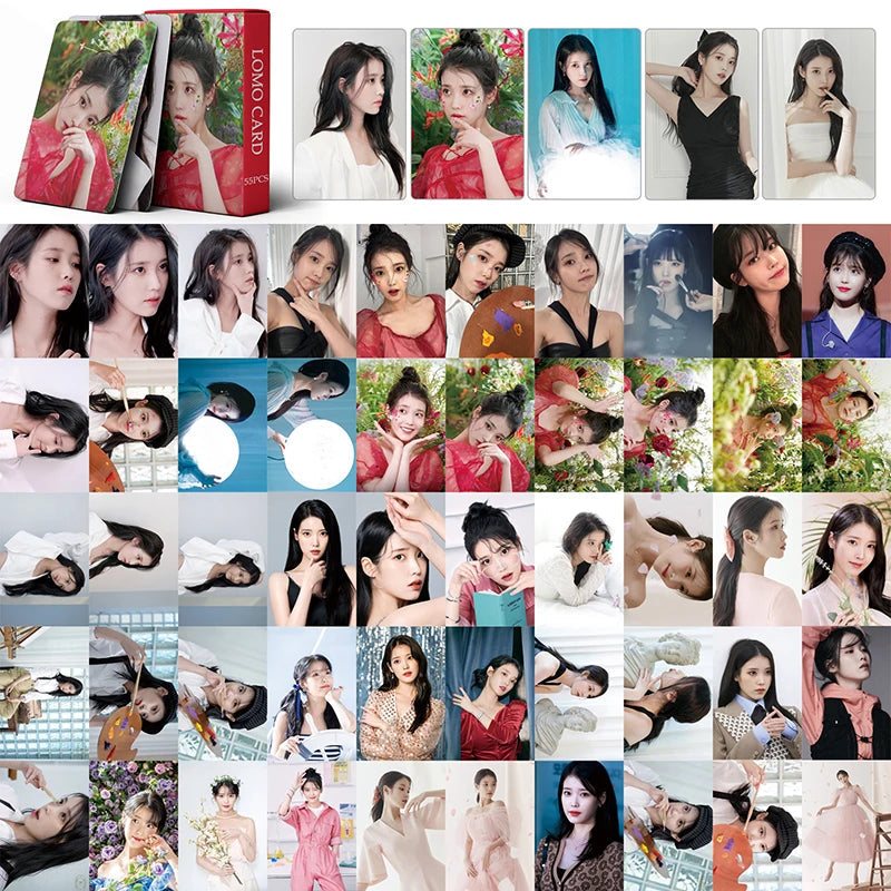 55pcs/set Kpop IU The Golden Hour Lomo Cards High quality HD Photocard for fans collection Fashion Cute Fans Gift SS69 8.69 IU-2