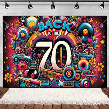 Retro Back to the 70s 80s 90s Backdrop Music Party Decorations Neon Light Graffiti Tapes Disco Background Photo Studio Supplies