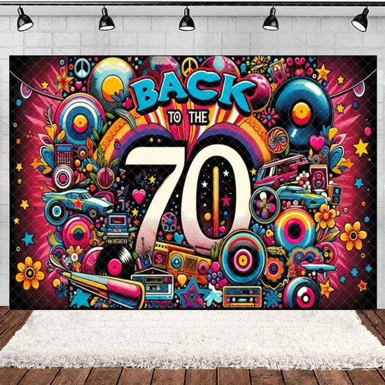 Retro Back to the 70s 80s 90s Backdrop Music Party Decorations Neon Light Graffiti Tapes Disco Background Photo Studio Supplies
