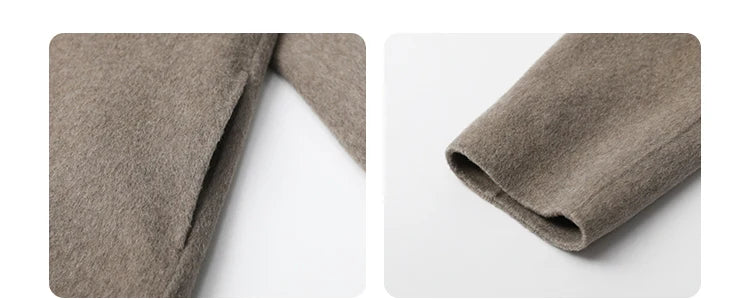 CHIC VEN Women Woolen Coat Double-breasted Basic Loose Casual Retro New Long Double-sided Female Overcoat Autumn Winter 2026