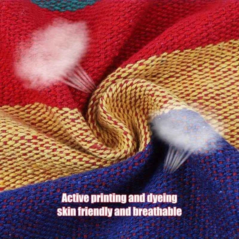 Outdoor Thickened Canvas Hammock/hammock accessories，Camping Outdoor Swing Net Hed Anti Rollover Striped Hanging Chair Hammock