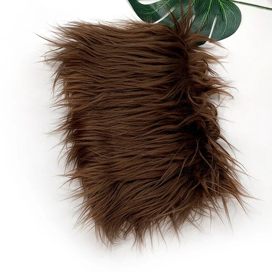 SS69 Faux Fur Fabric 8cm Long Pile 25x45cm Sheet for Cosplay and Patchwork