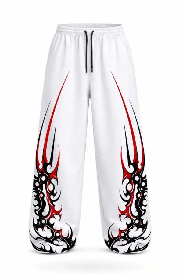 Equinox Flower Japanese Leisure Pants Manga Printing Men Women Slacks Trousers Y2K Gothic Wide Pants