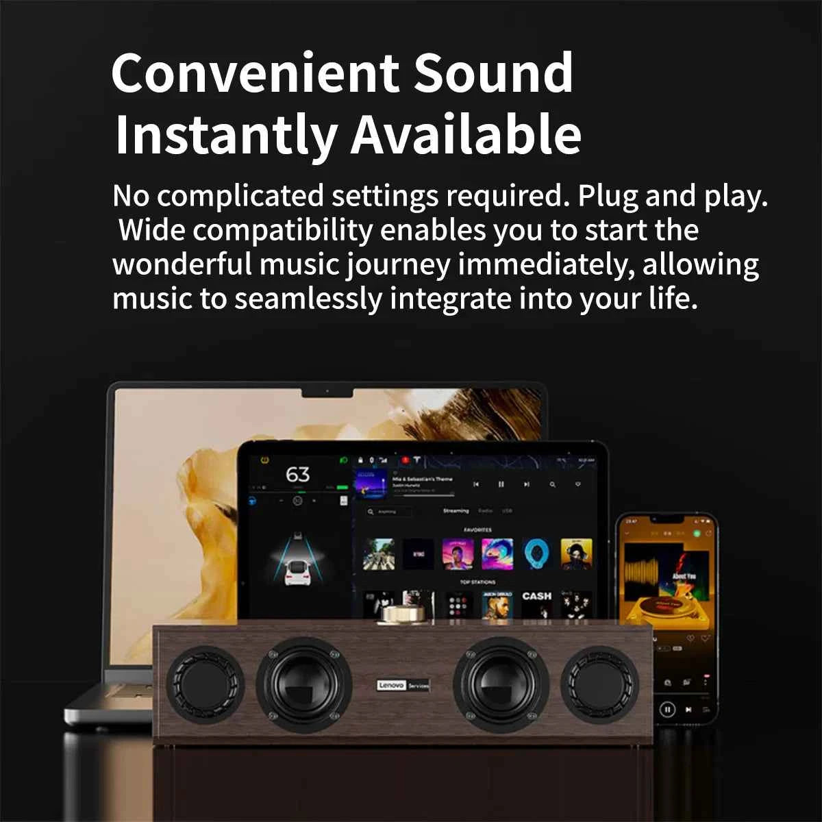 Lenovo C02 Multimedia Speaker Bluetooth Speaker Wired/Bluetooth Dual-Mode Speaker Retro Speaker Universal for Tv, Computer, and Mobile Phone Subwoofer