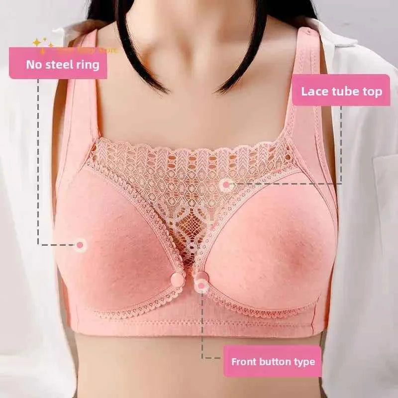 2025 Open front non-underwire maternity bra folding anti-sagging Breastfeeding underwear during pregnancy