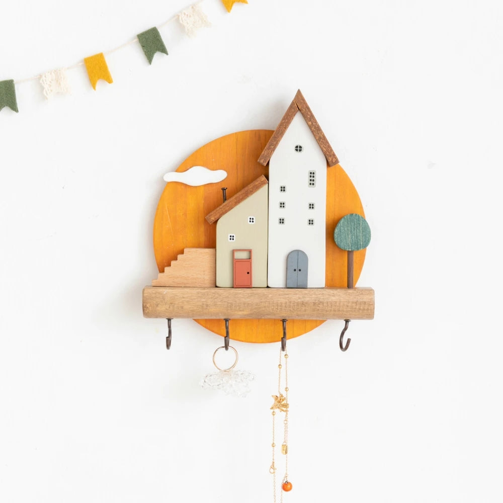 Fairytale Town Wooden Wall Hook Rack for Keys