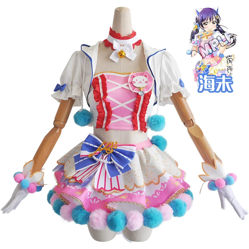 In Stock Anime LoveLive Cat Twin Tail Arcade Game 9 Characters Cosplay Costume Tojo Nozomi Nico Honoka Umi Rin Maki Eli Full Set SS69 155.69 Cat Haiwei / L