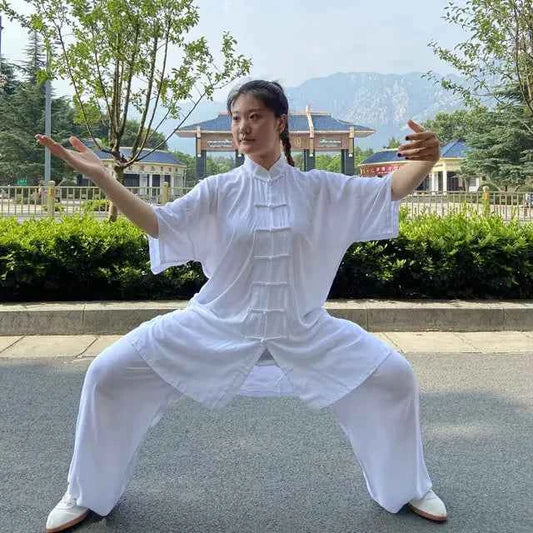 Chinese Tai Chi Uniform Cotton Wushu Kung Fu Clothing Kids Adults Martial Arts Wing Chun Suit Taichi Performance Tang Suit Taiji