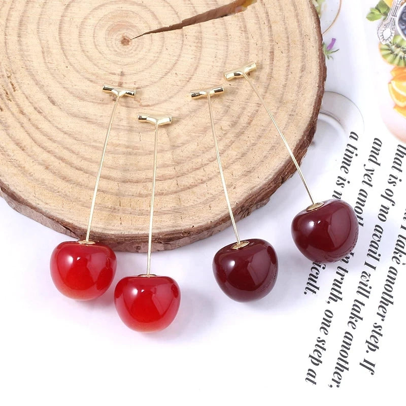 Anime JoJos Bizarre Adventure Earrings Kakyoin Noriaki Cherry Drop Earrings For Women Men Cosplay Ear Clip Jewelry Gift