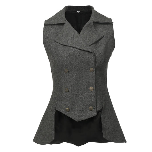 SS69 Women's Victorian Steampunk Tailed Vest Renaissance Polyester Waistcoat