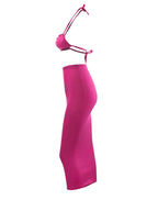 Women Long Skirt 2 Pcs Sets Sexy Strapless Tube Top Bodycon Maxi Skirts Y2k Two Piece Outfit Summer Clothing Beach Wear SS69