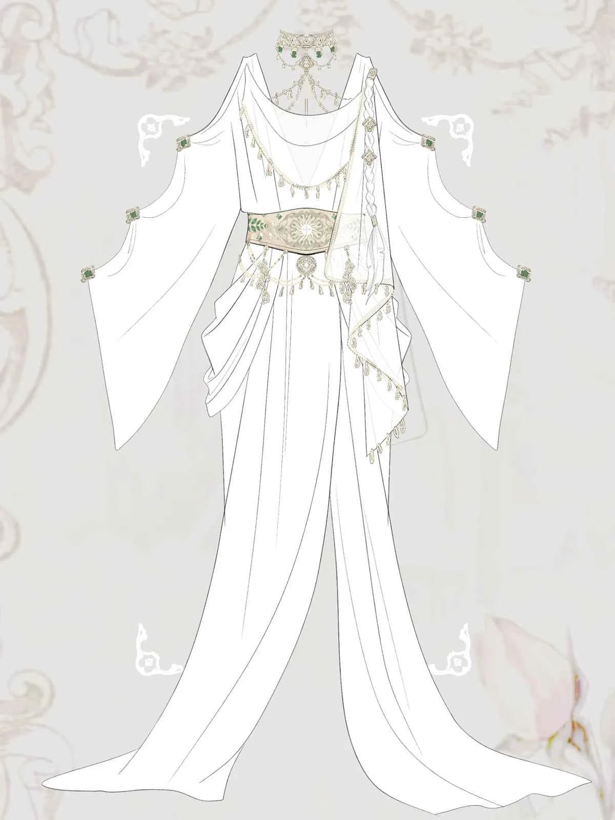 Greek Goddess Wandering Style National Style Han Element Lolita Strap Fairy Dress White Dress Women Clothing