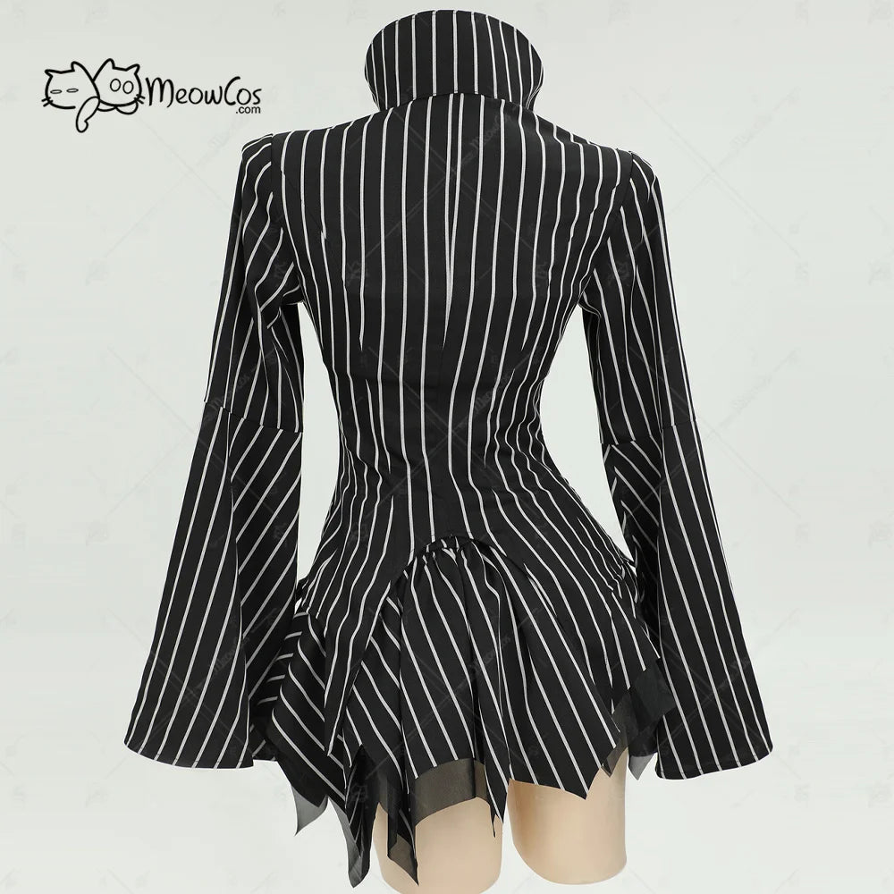 MEOWCOS Women's Jack Cosplay Costume Halloween Gothic  Long Sleeve Top with Skirt and Gloves