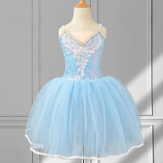 SS69 Girls Ballet Tutu Leotard Princess Performance Dance Dress Polyester