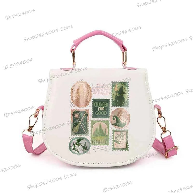 Classic Wicked Change for Good Women Crossbody Bag Fashionable Cartoon Witch's Wand Zipper Shoulder Bag Girl Funny Handbag Gift