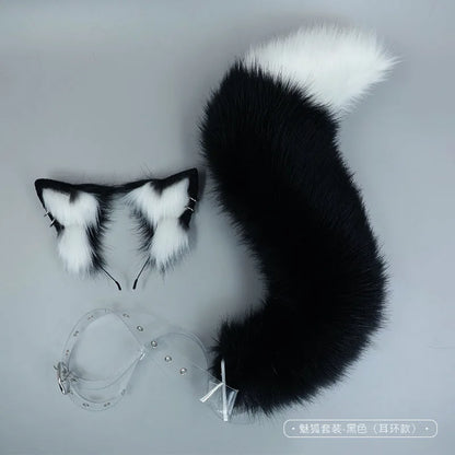 New Red Fox Ear Beast Tail Wolf King Ear Cat Ear Headband Custom COSPLAY Hand Made LOL Golden Fox Ears Anime Hair Accessories