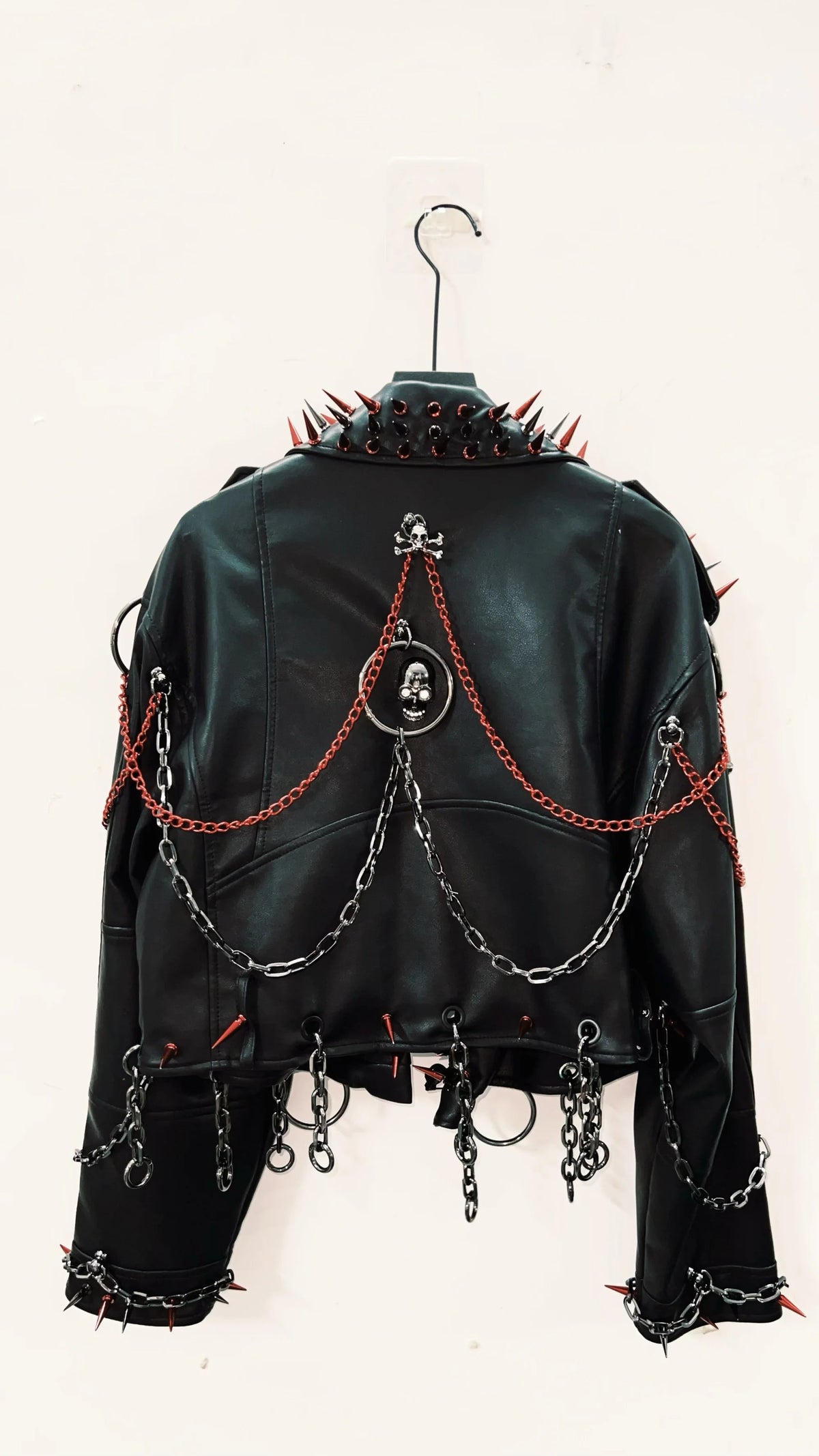 vintage Leather jacket Gothic Leather jacket Punk Leather jacketoversizeLeather jacket Rivet Leather jacket skull Leather jacket SS69
