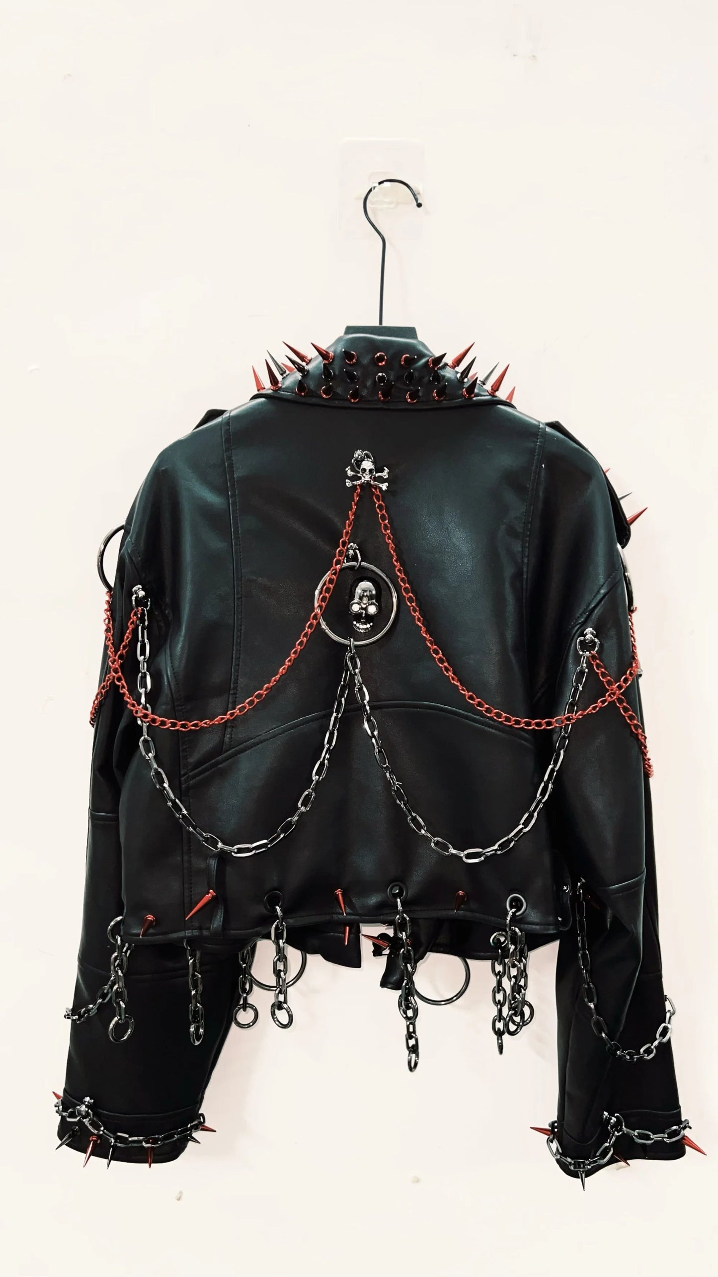 vintage Leather jacket Gothic Leather jacket Punk Leather jacketoversizeLeather jacket Rivet Leather jacket skull Leather jacket SS69