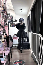 Original Japanese Mass-Produced Lace Jackets Girls Women Cute Bow Waist Cinch Heavy Drill Button Slim Fit Elegant Black Coat