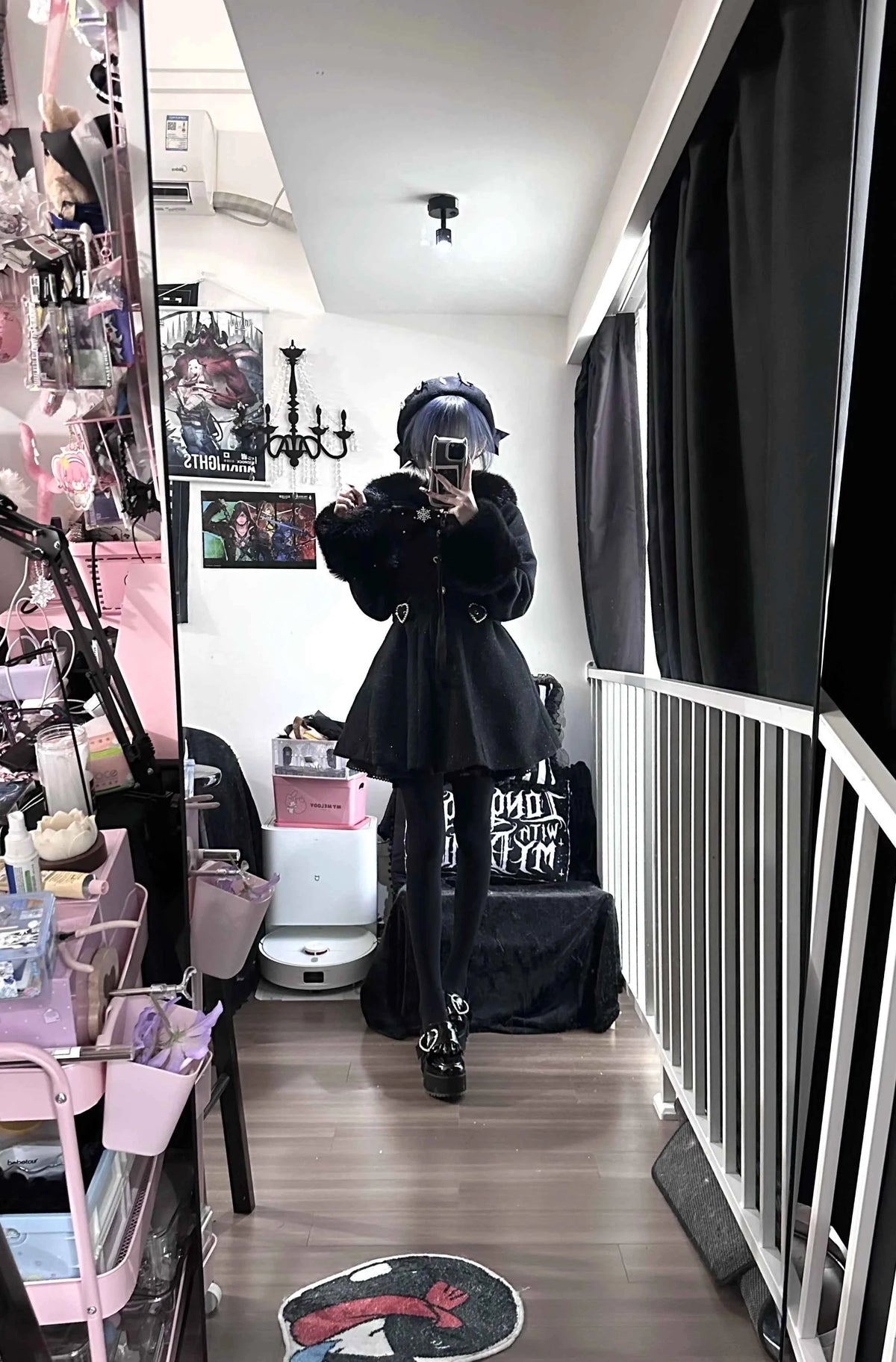 Original Japanese Mass-Produced Lace Jackets Girls Women Cute Bow Waist Cinch Heavy Drill Button Slim Fit Elegant Black Coat