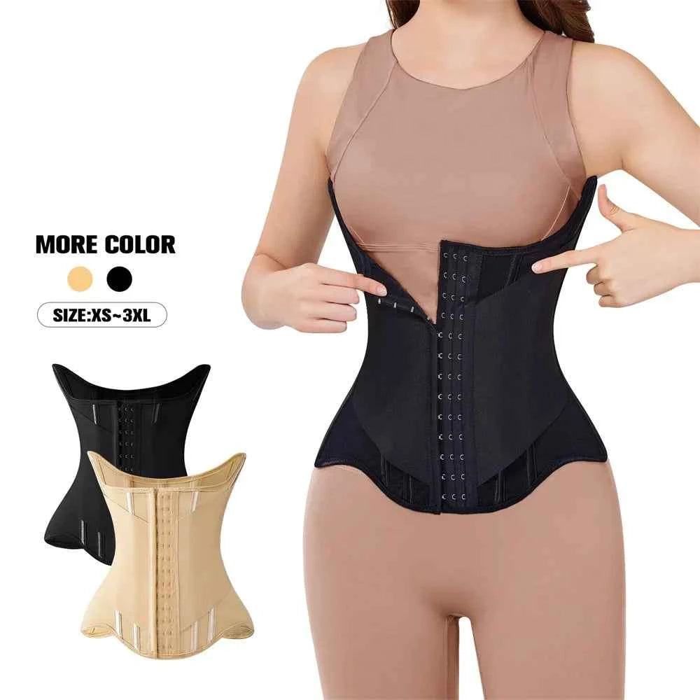 MiiOW U-shaped Waist Trainer Corset Women Buttoned Shapers Breast Lifted Waist Trainer Steel Bone Slimming Breathable Shapewear