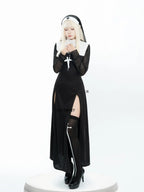 Halloween Cute Female Anime Nun Costume Role Play Performance Clothes Sexy Ladies Performance Fancy Dress Sister Costume New