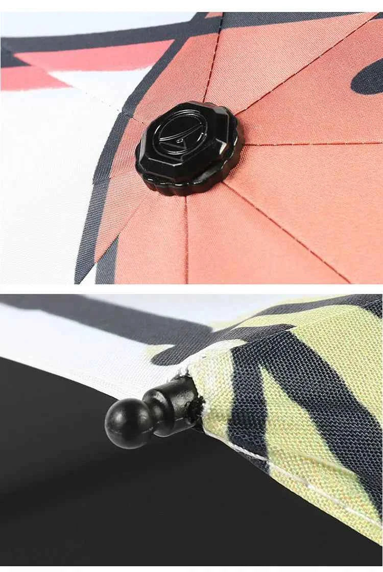 Women Automatic Umbrella Cartoon Cat Claw Automatic Folding Travel Umbrella Black Coating Sunscreen Girls Kids Umbrella Paraguas