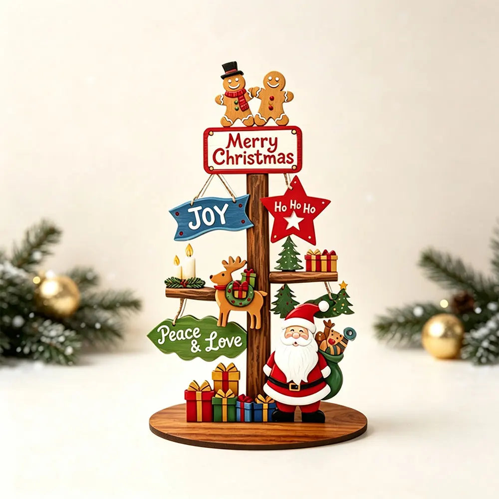 Runt 1pc Mini Wooden Christmas Tree,Merry Christmas Decor for Home,Xmas Gifts ,Navidad 2026 ,New Year Table Decor