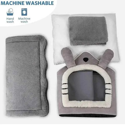 Indoor Warm Dog House Soft Pet Bed Tent House Dog Kennel Cat Bed Removable and Washable Cushion Suitable Four Season Universal