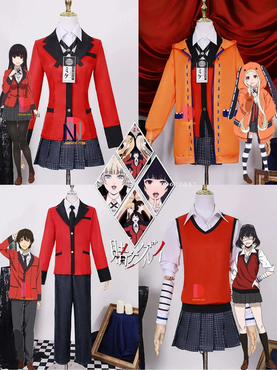 Anime Kakegurui Yomotsuki Runa Cosplay Costume JK School Girl Yumeko kishima Jacket Hoodie Coat Halloween Carnival Outfit SS69