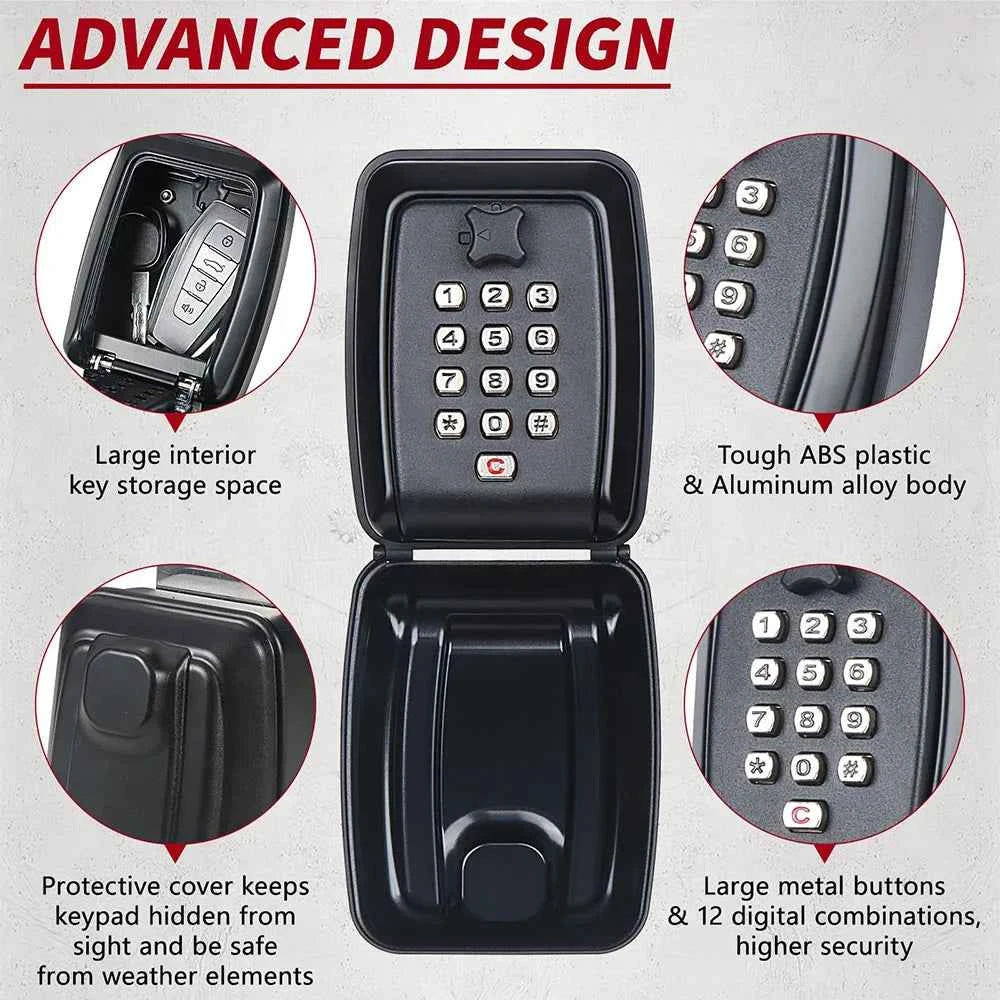 Waterproof Wall Mounted Key Safe Box Anti-theft Key Storage With Combination Password Lock Homestay Office Home Indoor Outdoor