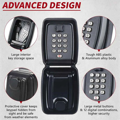 Waterproof Wall Mounted Key Safe Box Anti-theft Key Storage With Combination Password Lock Homestay Office Home Indoor Outdoor