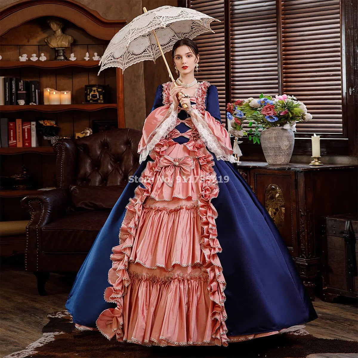 Victorian Masquerade Dresses for Women, Renaissance Dress, 18th Century, Baroque Rococo Marie Antoinette, Historical Clothing SS69