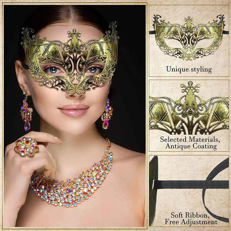 24-150Pcs Couple Masquerade Masks Bulk Venetian Carnival Mask Mardi Gras Antique Vintage Mask for Woman Men Prom Party Costume