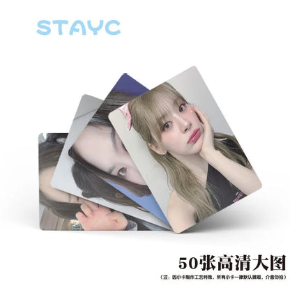 50 Cards / Set Stayc New Album Laser Card Lomo Card Girl Group Print Photo Card Beautiful Photo Fan Girl Gift Small Card Kpop SS69