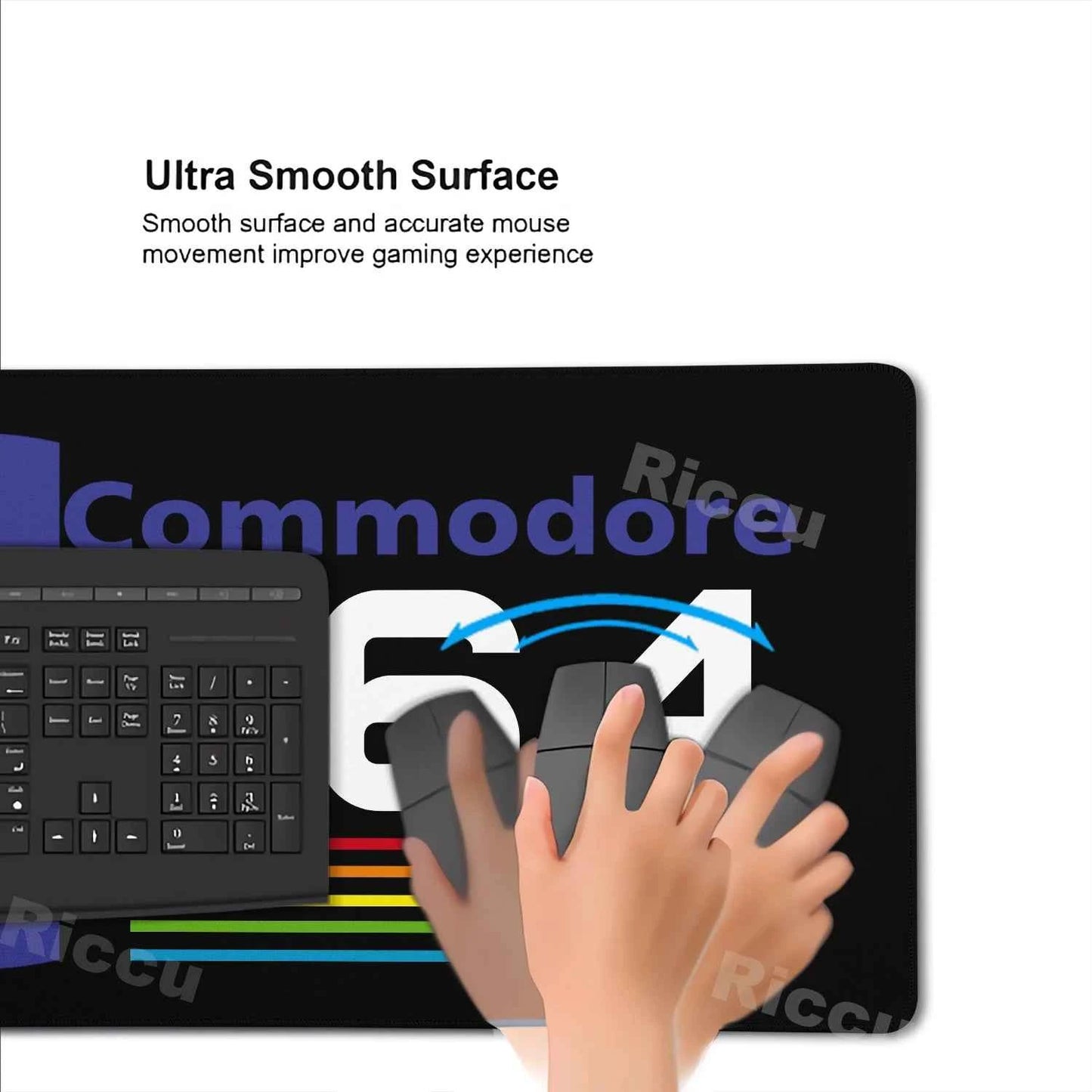 Keyboard Mouse Pad Commodore 64 Mousepad Xxl Non-slip Lockedge Minimalism Office PC Accessories XL Gaming Large Desk Cabinet Pad
