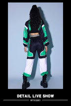 Green K-POP Jazz Dance Costume Set for Women