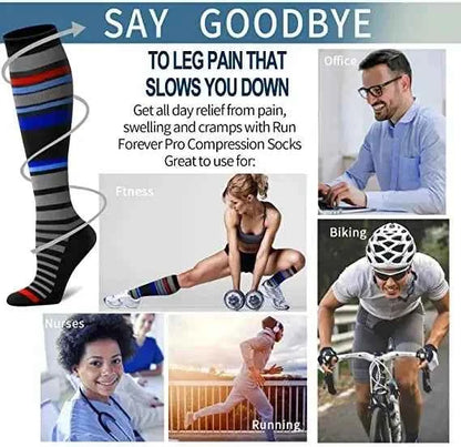 Compression Socks Varicose Veins Blood Circulation Pregnancy 20-30mmhg Nurse Socks Men Women Marathon Golf Cycling Sports Socks