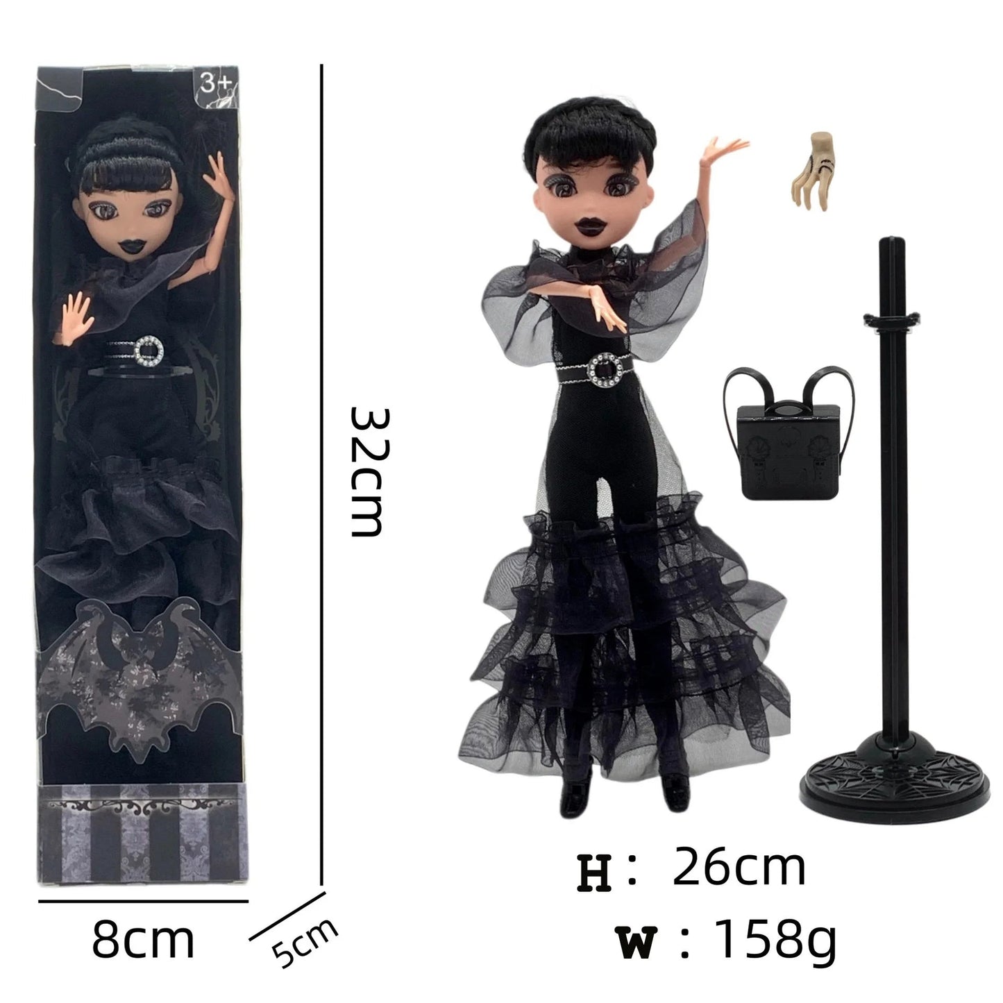 New Wednesday Addams Figure Cute Toy Addams Family Doll Room Decoration Children's Charm Collection Hobby Toys Kid Birthday Gift SS69 28.69 In Box 4