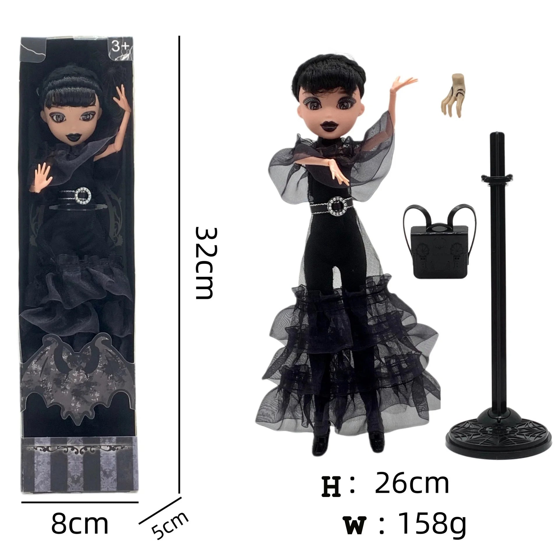 New Wednesday Addams Figure Cute Toy Addams Family Doll Room Decoration Children's Charm Collection Hobby Toys Kid Birthday Gift SS69 28.69 In Box 4