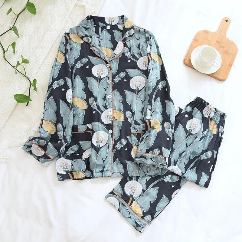 Spring / Summer New 100% viscose long-sleeved trousers pajamas SS69
