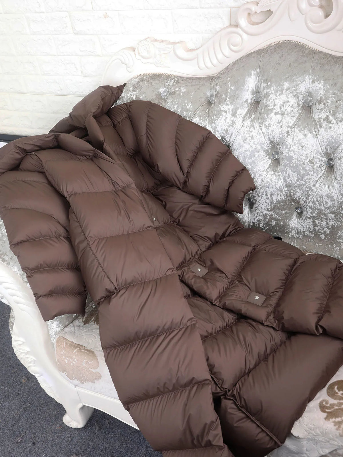 Maomaokong Super Thick 400g Filling White Duck Down Female Winter Women's Over-the-Knee Puffer Coat Luxury Down Jacket Warm