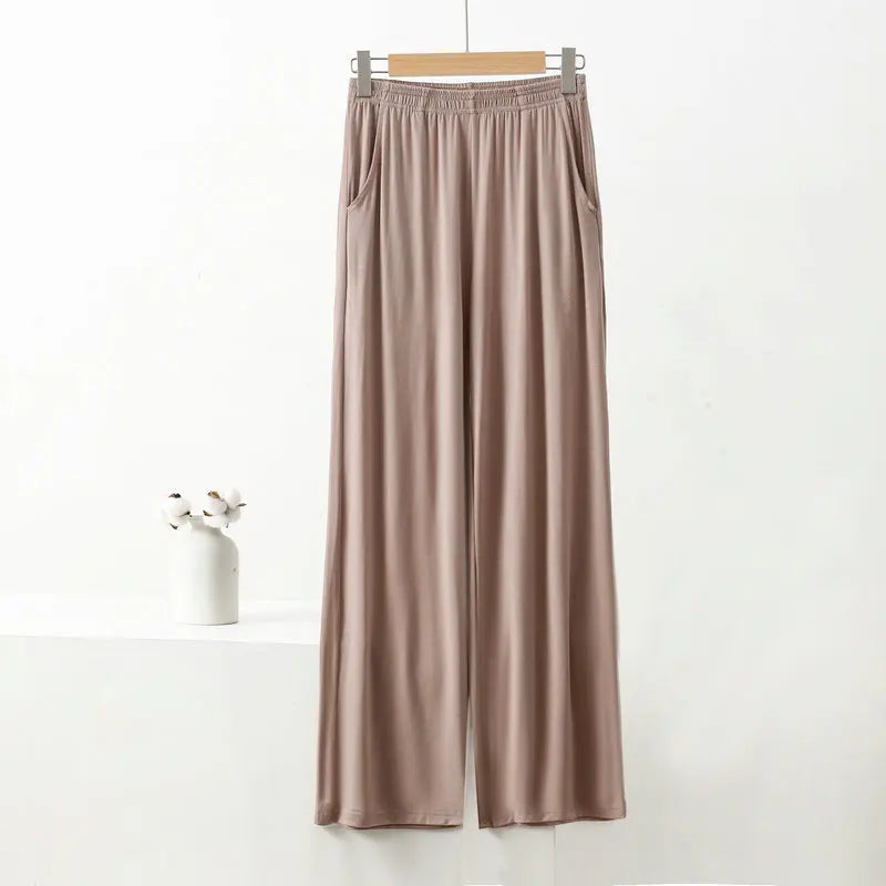 Modal Wide Leg Pants - High Elastic, Large Size Trousers