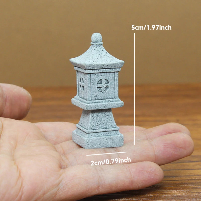 Miniature Sandstone Zen Tower for Bonsai Garden & Fish Tank
