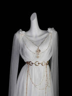 NONSAR God Greek Sweet Vintage Fairy Dress Women Summer Court Style Han Elements Chiffon Elegant floating Strap Long Dresses