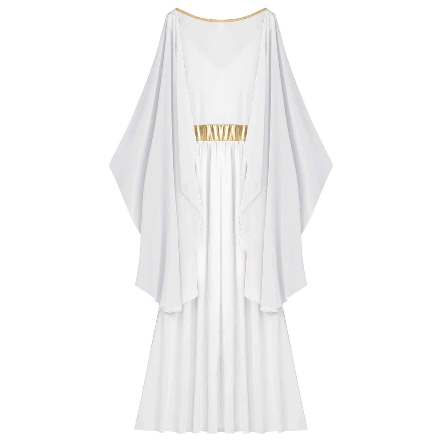 Womens Ancient Greek Princess Dress Goddesses Toga Costume for Halloween Carnival Party Deity Queen Cosplay Chiffon Robe Gown
