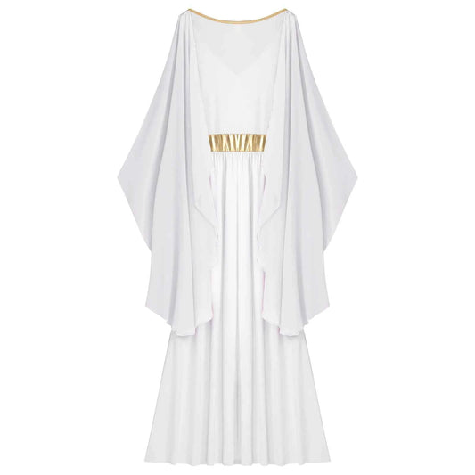 Womens Ancient Greek Princess Dress Goddesses Toga Costume for Halloween Carnival Party Deity Queen Cosplay Chiffon Robe Gown
