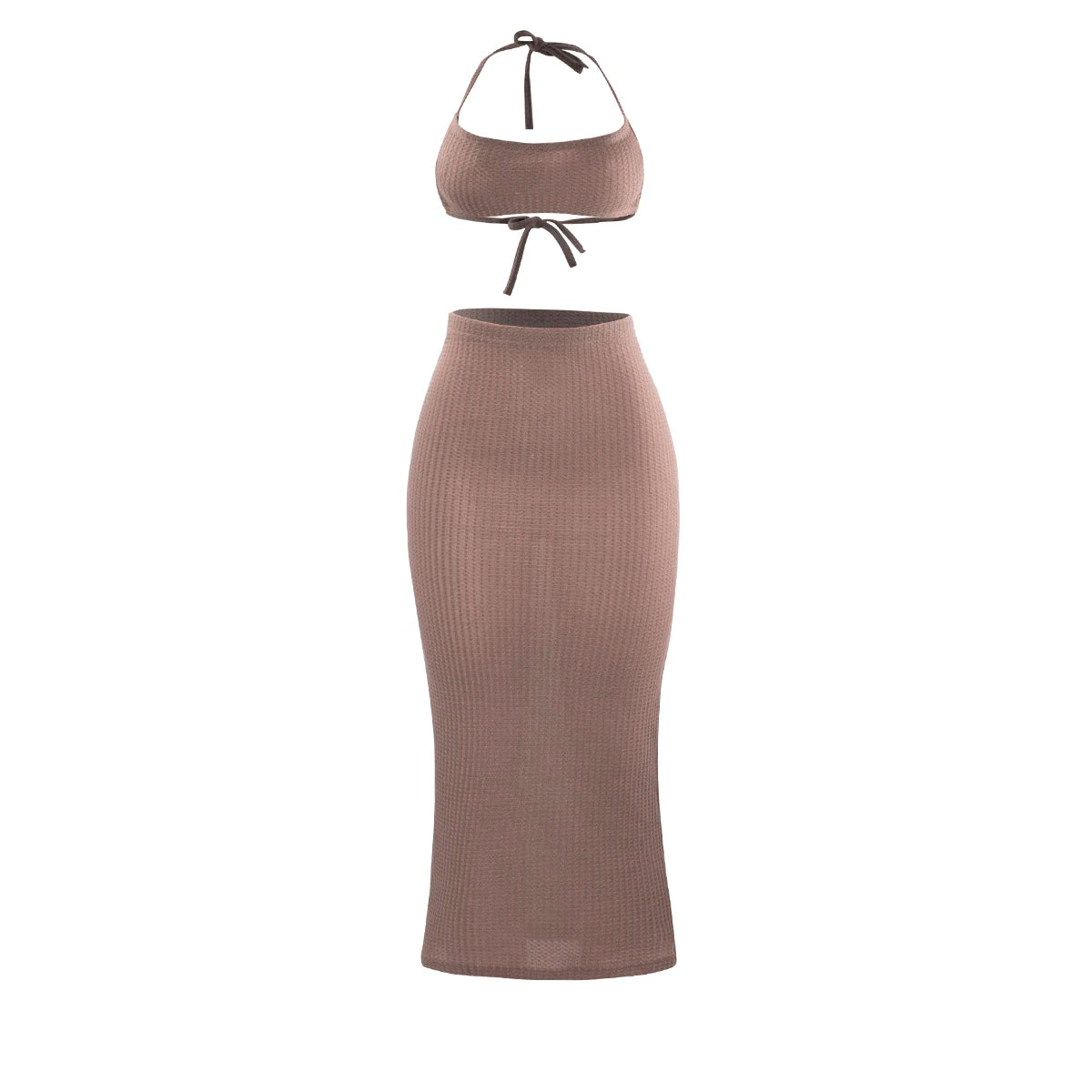 Women Long Skirt 2 Pcs Sets Sexy Strapless Tube Top Bodycon Maxi Skirts Y2k Two Piece Outfit Summer Clothing Beach Wear SS69